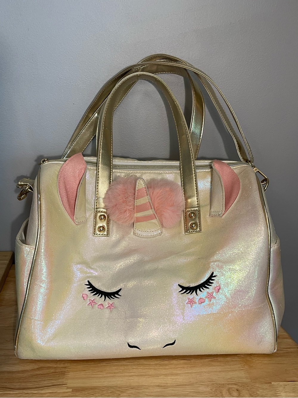 Under One Sky Iridescent Pink & Gold Unicorn Tote